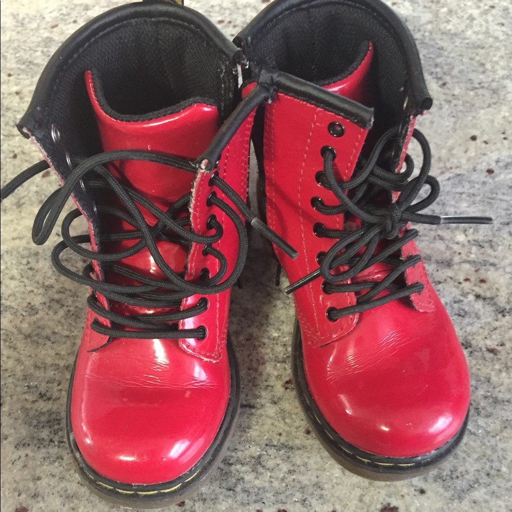 Red patent leather Dr. Marten's toddler size 9